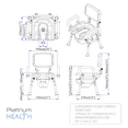 thumbnail image 4 of Platinum Health Ultracommode Comfortable Bedside Commode Chair / Bath Shower Chair soft warm padded foldable adjustable height xl seat, 4 of 10