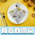 thumbnail image 6 of Qinduosi Cloth Napkins Printed Dinner Napkins Perfect for Parties Dinners Weddings Cocktail Christmas Napkins Cloth Small Birds On The Rope 6 PCS, 6 of 7