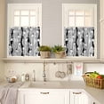 thumbnail image 4 of Christmas Winter Snowman Kitchen Curtains and Valances Set, Snowflakes Black Gray Striped Rod Pocket Window Valance 18 Inch Window Curtain Panels for Living Room Bedroom Laundry, 27.5x36in, 3 Pieces, 4 of 7