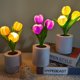 thumbnail image 4 of Cateissary Lámpara de elegante y práctica para la decoración del hogar y la decoración de la habitación lámpara de flores artificiales Iluminación y accesorios 6 cabezas rosa, 4 of 6