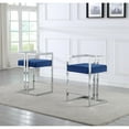 thumbnail image 2 of Best Quality Furniture Chrome Base Velvet Backless Counter Height - 24" Seat Height Dark Grey Grey Finish, 2 of 5