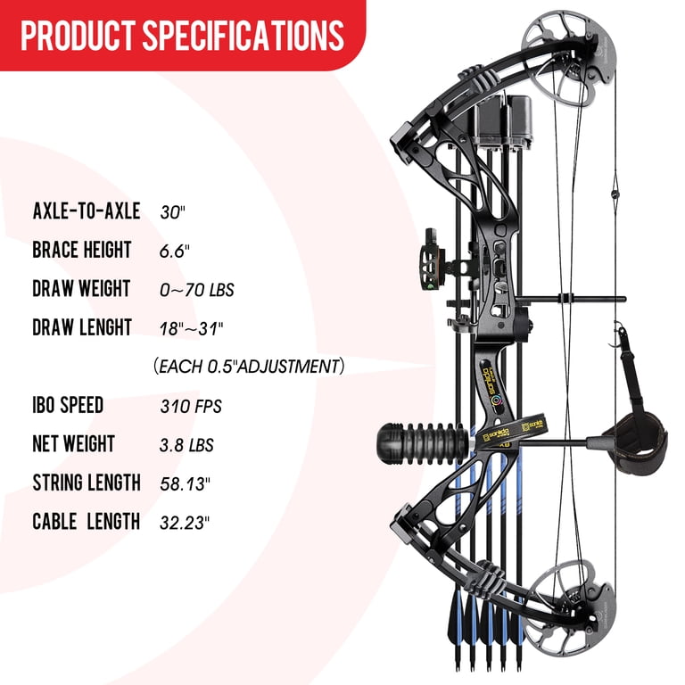 X8 Archery Compound Bow 20-70lbs Let-off 70% Bow Hunting