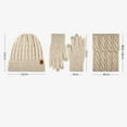 thumbnail image 3 of Hat Scarf and Gloves Three-Piece Set for Women Double-Layer Fleece-Lined Hat Cable Knit Scarf Wool Gloves Red, 3 of 3