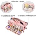 thumbnail image 2 of Estuche grande para lápices para niñas y niños, estuche de gran capacidad, soporte para bolsa de lápices con 3 compartimentos, caja de almacenamiento de papelería escolar, bolsa de maquillaje para ni, 2 of 5
