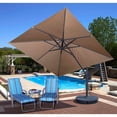 thumbnail image 6 of Santorini II 10-ft Square Cantilever Umbrella in Beige Sunbrella Acrylic with Base, 6 of 11