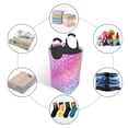 thumbnail image 5 of Kll Fun Rainbow Pink Laundry Hamper,Large Canvas Fabric Lightweight Storage Basket Toy Organizer Dirty Clothes Collapsible Waterproof For College Dorms,Children Bedroom,Bathroom, 5 of 6