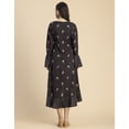 thumbnail image 4 of Moomaya Elegant Printed Long Sleeve Wrap Dress - V Neck, Evening Party Fashion, 4 of 9