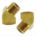 thumbnail image 1 of 45° Brass Street Elbow 1/4 inch NPT Male-Female 2-Pack, 1 of 5