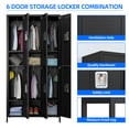 thumbnail image 6 of GangMei Metal Storage Cabinet Locker with 6 Doors Large Steel Cabinet for Gym,Garage,Living Room,Office,School with Locking Doors(Black), 6 of 9