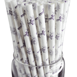 100 Count Faith Design Individually Wrapped Eco-Friendly Party Straws