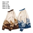 thumbnail image 4 of VONKY Warm In Style Hip Hop Streetwear Sweater With Japanese Snow Mountain Pattern Wide Applicable Coffee M, 4 of 6