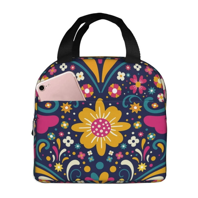 Easygdp Cinco De Mayo Floral for Lunch Bag for Work Large Lnsulated Lunch Bag,Leakproof Lunch Box