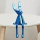 thumbnail image 3 of Adorno de conejo sentado de resina, figura de conejo, escultura animal creativa y sencilla L azul, 3 of 8