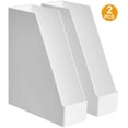 thumbnail image 3 of Rectangular Plastic Desk Organizer, Magazine Rack, White, 2-Pack, 3 of 8