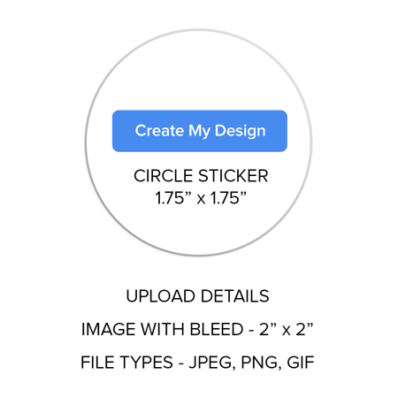 Personalized Custom Template Circle Seal Stickers - Upload My Design - 1.75 x 1.75 Portrait