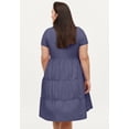 thumbnail image 2 of Ellos Plus Size Cotton Spandex V-Neck Short Sleeve Tiered A-Line Dress, 2 of 4