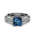 thumbnail image 2 of 14K White Gold Victorian Topaz Engagement Ring, 2 of 3