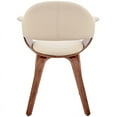 thumbnail image 3 of Adalyn Cream Faux Leather and Walnut Wood Dining Room Accent Chair, 3 of 12