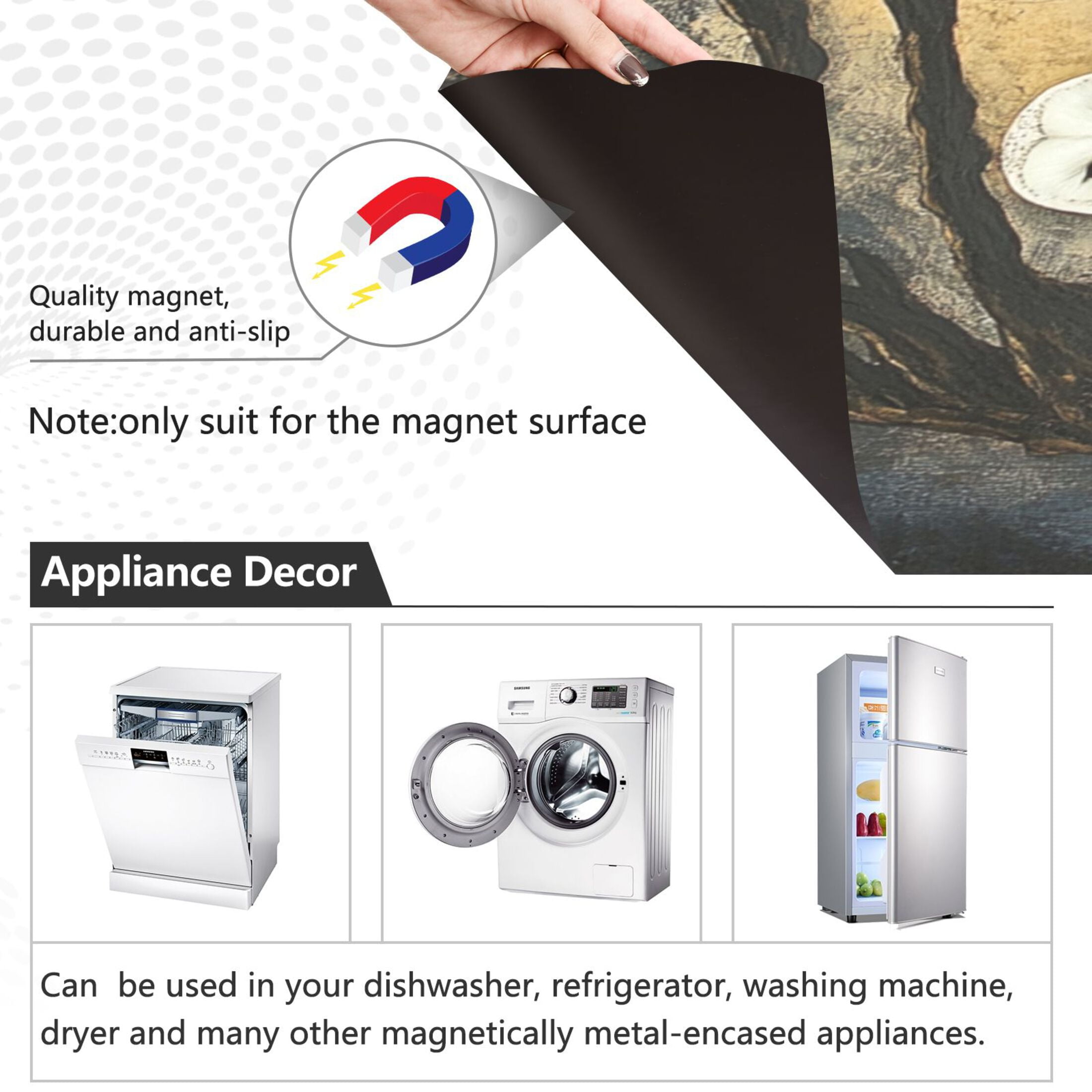 Dishwasher Magnetic Sticker 23x26 Inch Refrigerator Magnetic Sticker Washing Machine Magnetic Sticker Kitchen Panel Magnetic Sticker Home Decor Cool Owl Of The Night