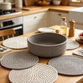 thumbnail image 5 of Round Cotton Yarn Placemats, Handwoven Heat Insulation Mat 10 Inch for Hot Dishes Pots Pans, Kitchen Table Protector & Home Decor for Dining, 5 of 7