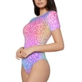 thumbnail image 2 of Daiia Colorful Glitters Women'S Crew Neck Short Sleeve Slim Fit T Shirts Tops Basic Bodysuit Leotard Clothing-Xx-Large, 2 of 9