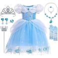 thumbnail image 1 of YANSION Disfraz Princesa Niña, Disfraz Cenicienta Niña con Conjuntos de Collar de Corona Princesa, Vestido Princesa Niña, Vestido Cenicienta Elegante para Fiesta Cosplay Cumpleaños 2-11 Años, 1 of 7