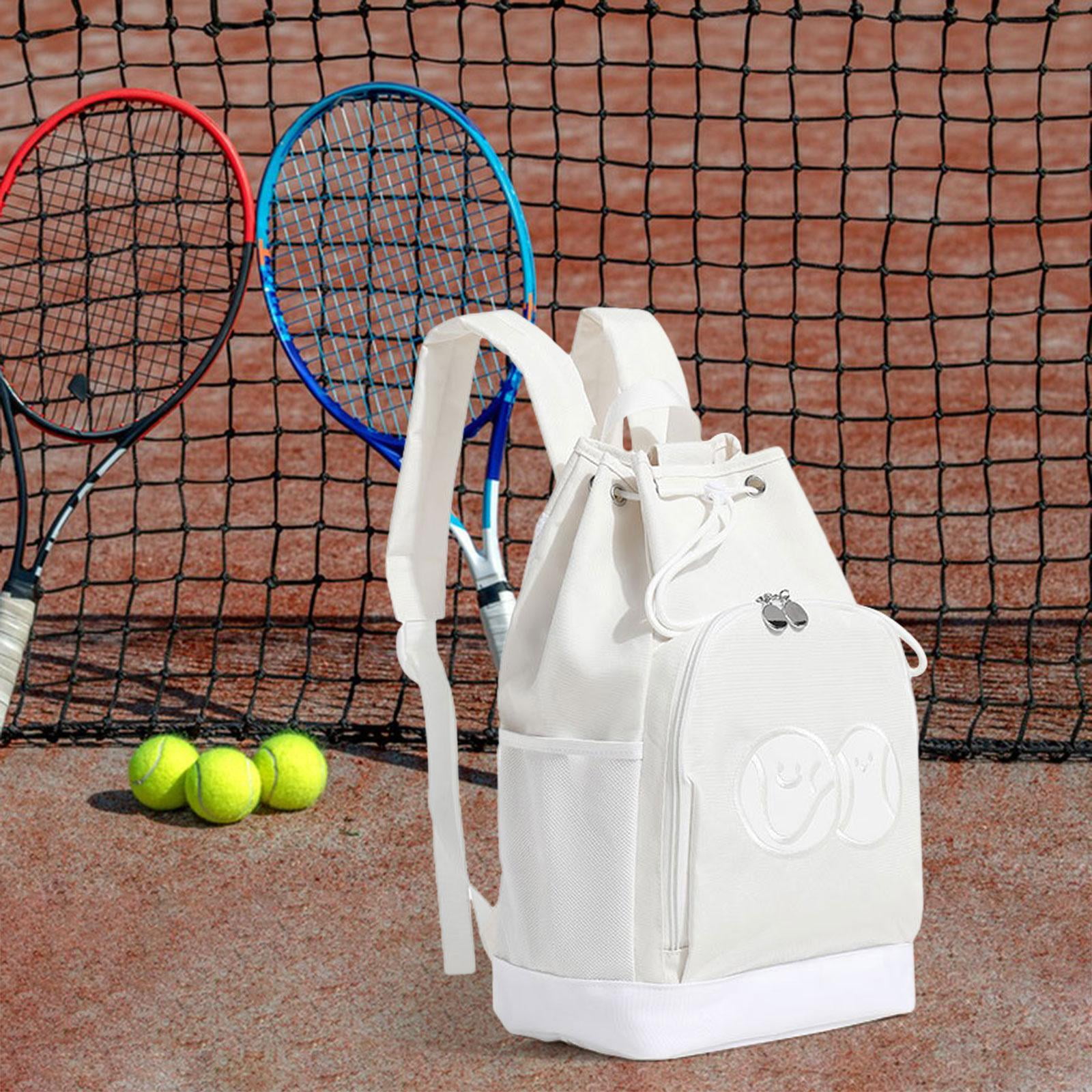 DimyFew Tennis Rackets Bag Pickleball Backpack Shoulder Bag Storage Pockets Rucksack for White