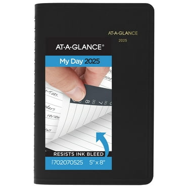2025 AT-A-GLANCE® Daily Appointment Book Planner, 5" x 8", Black, January To December, 7020705