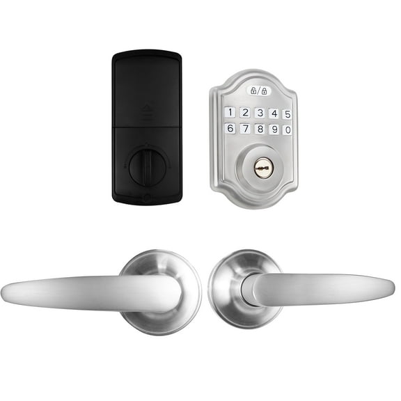 Keyless Entry Door Lock, Electronic Keypad Deadbolt with Door Level, Deadbolt Smart Door Lock for Front Door, Front Door Lock Set, Auto Lock, Easy Installation, Satin Nickel