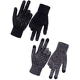 thumbnail image 2 of Gustave 2 Pairs Winter Knit Gloves Touchscreen Windproof Anti-slip Thermal Soft Wool Lining Elastic Cuff for Women Men "Gray / Black, Women", 2 of 8