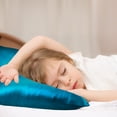 thumbnail image 2 of PiccoCasa Silk Pillowcase with Zipper, Peacock Blue Travel(14"x20"), 2 of 6