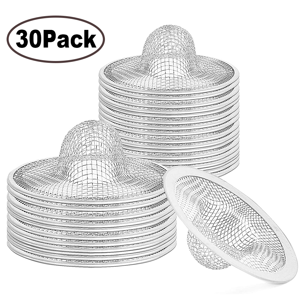 30Pack Shower Hair Drain Catcher, Stainless Steel Sink Strainer Hair