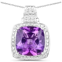 Genuine Amethyst Pendant For Women in 925 Sterling Silver Amethyst Necklace 5.85 Carat Bold Purple Pendant Necklace February Birthstone Jewelry Gift For Her