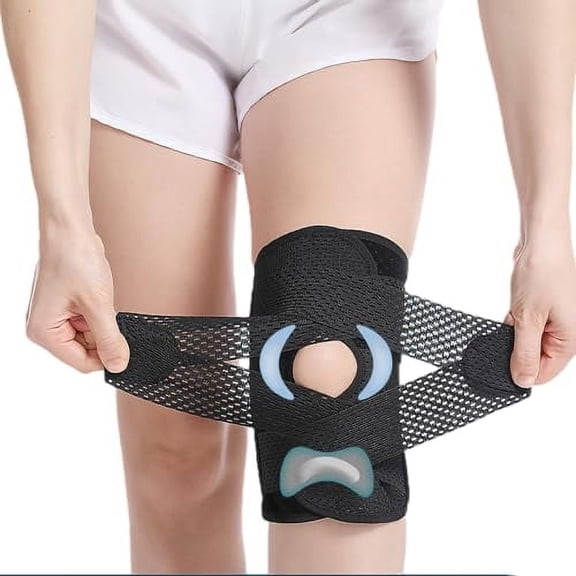 Adjustable Knee Brace for Men and Women, Knee Support with Runners and Workout Enthusiasts,Breathable and Soft Bandage with Side Stabilizers,and