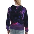 thumbnail image 7 of Uemuo Galactic Wolf Stare Pattern Women's Hoodie with Eye-catching Drawstrings- Casual Pullover Hoodie with Kangaroo Pocket, Stylish Hooded Sweatshirt-Medium, 7 of 7