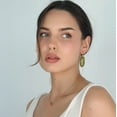 thumbnail image 4 of Pomina Colorful Geometric Faceted Crystal Glass Dangle Drop Earrings, Fashion Statement Resin Oval Teardrop Earrings for Women, 4 of 10