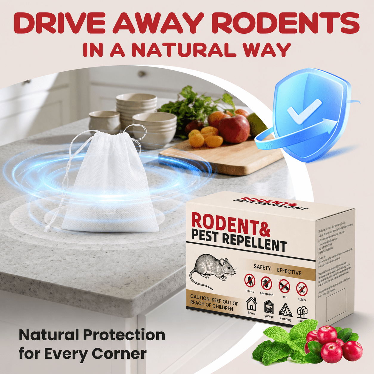 Rodent Repellent 36 Balls, Mouse Repellent Indoor for House, Car & Garage – Safe & Natural Peppermint Oil Moth Balls for Rodents, Rat & Mice Repellent for Home, Office, & Outdoors