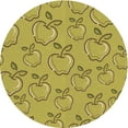 thumbnail image 1 of Ahgly Company Indoor Round Patterned Golden Brown Yellow Area Rugs, 5' Round, 1 of 6