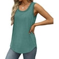 thumbnail image 3 of Aricy Women's Summer Tank Tops Loose Fit Soft Cotton Solid Gym Vest Casual Sleeveless Round Neck Tops Lightweight Sports Vests Tops for Ladies, 3 of 5