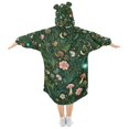 thumbnail image 2 of FORMRS Wearable Blanket Hoodie with Sleeves for Kids Cozy Flannel Sweatshirt, Green Forest Pattern, 2 of 7