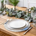 thumbnail image 2 of Blue Grey Abstract Round 15 Inch Placemats Set of 8, Gradient Geometric Graffiti Modern Art HeatResistant Non Slip Place Mats for Dining Table, Wipeable Braided Kitchen Table Mats for Housewarming, 2 of 9