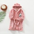 thumbnail image 2 of Boys Girls Kids Soft Flannel Bathrobe,Thickened Warm Hooded Sleep Robe with Waist Tie,Plush Cozy Loungewear Fall Winter for Boys Girls 18 24 Months 3T 4T 5T-12T Toddler Pajamas,Pink,Size 11-12T, 2 of 6