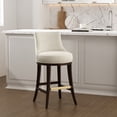 thumbnail image 2 of Lucia Modern Wood Upholstered Chenille Barstool in Natural, 2 of 9