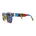 thumbnail image 3 of Mod Trendy Thick Horn Rim Hipster Sunglasses Blue Comic Geometric Black, 3 of 4
