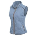 thumbnail image 3 of MixMatchy Women's Lightweight Stand Collar Zip Up Quilted Padding Pocket Vest, 3 of 4