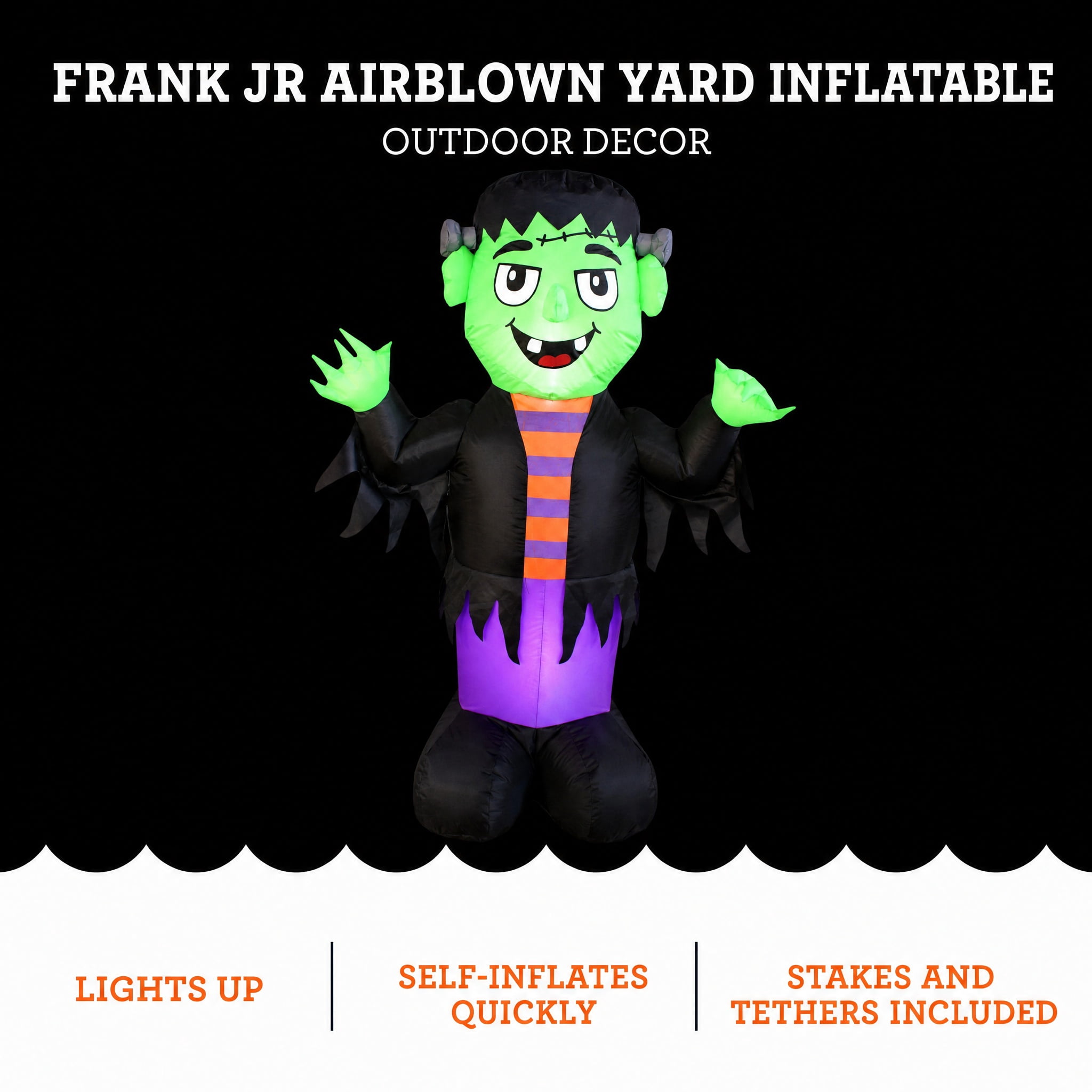 Frank Jr. Airblown Yard Inflatable, Multicolor, 4', Halloween by Way To Celebrate
