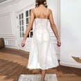 thumbnail image 5 of Elainilye Fashion Women'S Pajamas Mesh Deep V Lace Nightdress Side Slit Camisole Home Dress Pajama Dress Set,White, 5 of 5