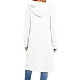 thumbnail image 5 of WTOBBY Women's Zip Up Hoodies Oversized Fleece Long Pullover Hooded Sweatshirts Casual Long Sleeve Fall Hoodie Jacket, Comfortable Loungewear with Kangaroo Pocket,White 2XL, 5 of 6