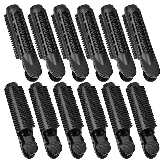 ZECATL 12 Pcs Pince à Racines Volumisante, Pince à Cheveux Naturelle Moelleuse, Pince à Racines Auto-Adhérente, Outil de Coiffage Ondulé Moelleux DIY pour Femmes, Rouleaux à Cheveux Petits et Faciles à Transporter (Noir)