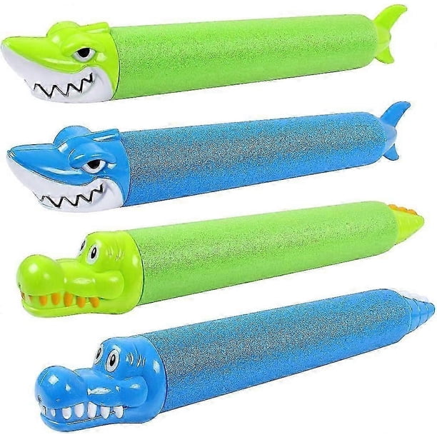 4 Pack Squirter Guns, Shark Shape Super Submersible Water Guns, Summer Water Gun Activities for Kids, Swimming Pool Water Gun Fighting Toys